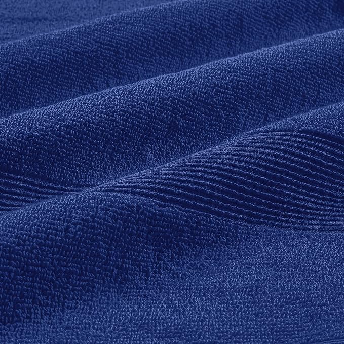 Belizzi Home 4 Pack Bath Towel Set 27x54, 100% Ring Spun Cotton, Ultra Soft Highly Absorbent Machine Washable Hotel Spa Quality Bath Towels for Bathroom, 4 Bath Towels - Navy Blue