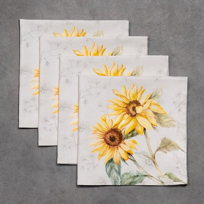 Maison d' Hermine Cloth Napkins Set of 4 100% Cotton Everyday Reusable Square Napkins Cloth Washable Dinner Party Wedding Restaurant Gifts for Mothers Day Spring/Summer (Candice, 20" x 20")