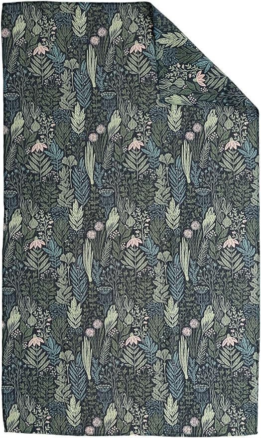 Premium Kitchen Tea Towel | Microfiber Waffle Weave | Quick Dry | Super Absorbent | Double-Sided Designer Prints | 2 Pack (Midnight Garden)