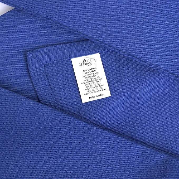 NATURALCRAFT Blue Cloth Napkins Set of 12 Cotton Linen 18x18 Inch - Soft Durable Easter Washable - Ideal for Hotel Farmhouse Party Spring Summer Easter - Perfect Everyday Use (Royal Blue, Pack of 12)