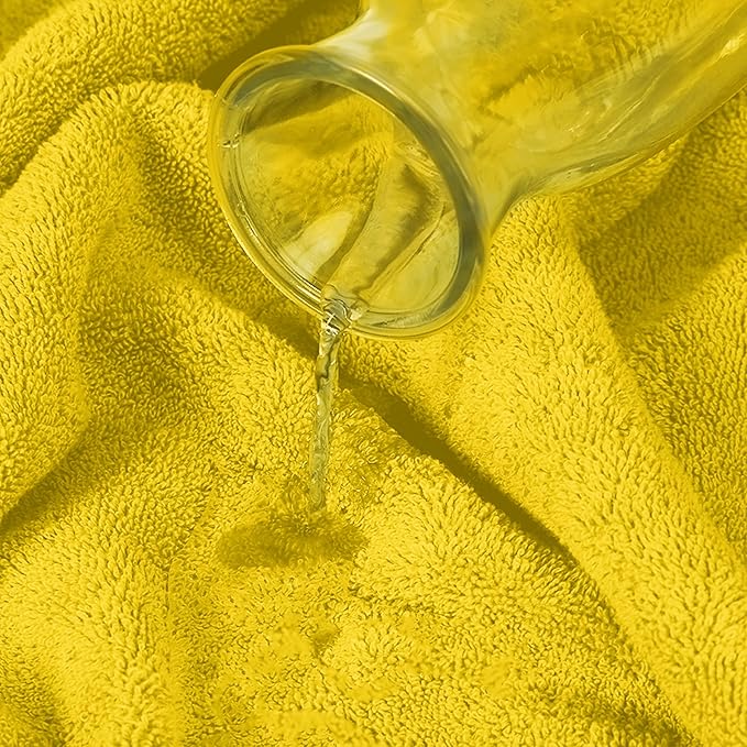 Mocassi Luxury 100% Turkish Cotton 2-Pack Bath Towel Set- Ultra Soft, Quick Dry Highly Absorbent 27 x 54 inch Premium Spa Hotel Quality 2PC Bath Towels - Luxurious Soft Bathroom Towels, Yellow