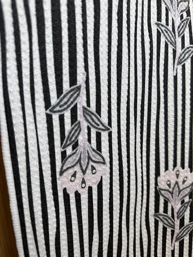 || 3 Pack|| Double Sided Dish Towels || Waffle Weave Microfiber || Tea Towels || Highly Absorbent || Hanging Loop || Dish Cloths || Modern || Designer Prints (Black/Gray)