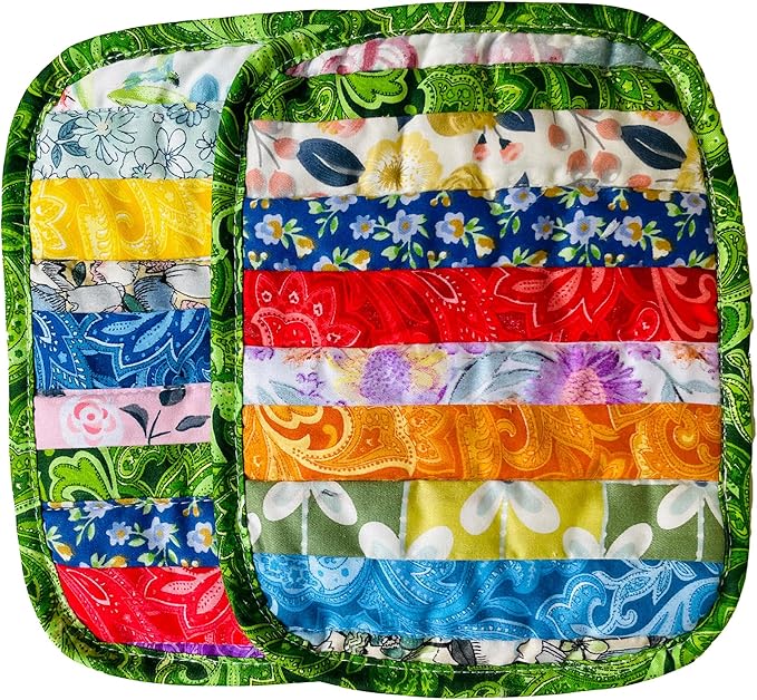 Rectangle Pot Holders for Kitchen hot Pads 100% Cotton Set of 2 Heat Resistant for BBQ/Cooking/Baking/Grilling/Microwave/Barbecue
