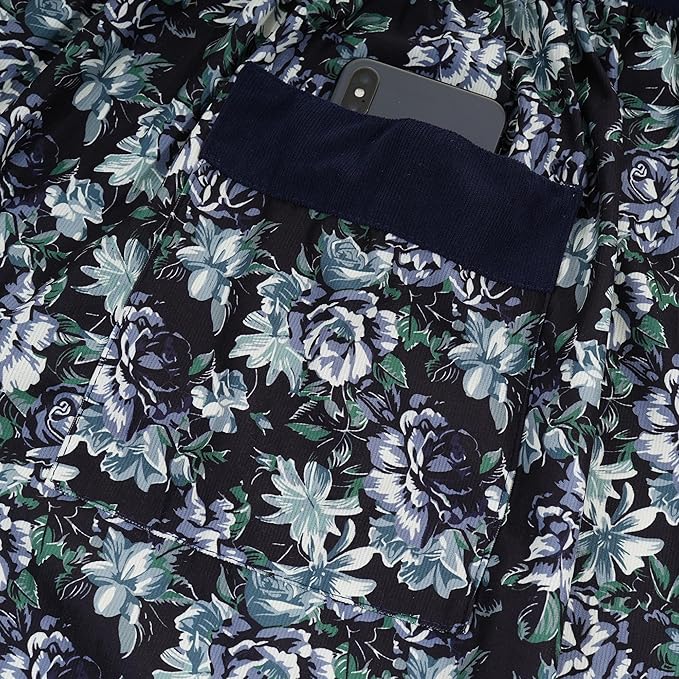 Cute Floral Aprons for Women with Pockets,Cotton Adjustable Neck Strap Apron for Kitchen Cooking Baking Gardening