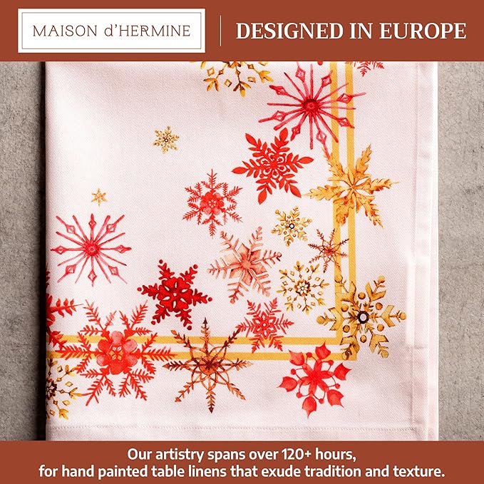 Maison d' Hermine Cloth Napkins Set of 4 100% Cotton for Thanksgiving Christmas Decorations Everyday Reusable Square Fall Napkins Cloth Washable Dinner Party (Crystal Star, 20"x20")