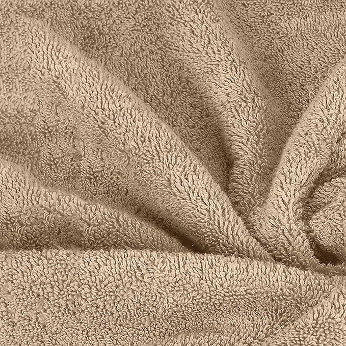 Mocassi Luxury 100% Turkish Cotton 2-Pack Bath Towel Set- Ultra Soft, Quick Dry Highly Absorbent 27 x 54 inch Premium Spa Hotel Quality 2PC Bath Towels - Luxurious Soft Bathroom Towels, Taupe