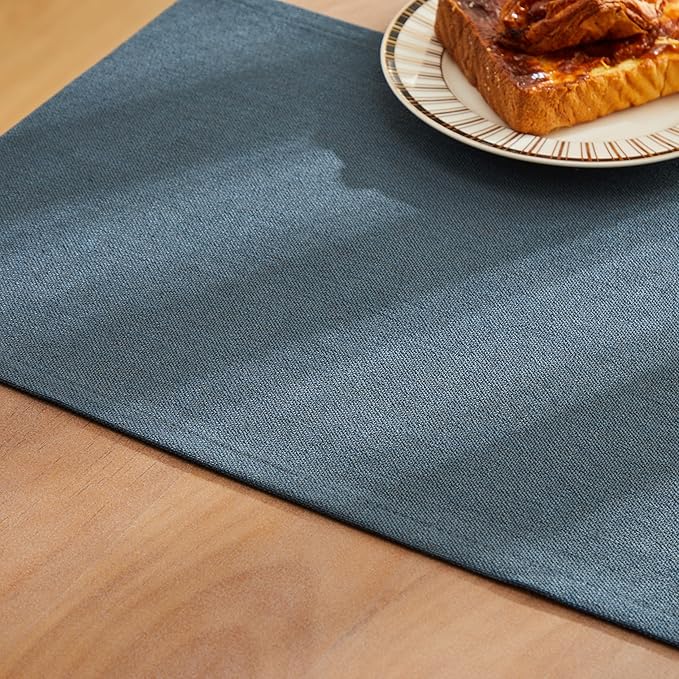 ZeeMart Rustic Cotton Linen Table Runner, 13x48 Inches Navy, Farmhouse Style Navy Blue Table Runners 48 Inches Long, Washable Kitchen Dining Table Decoration for Home Party Decor