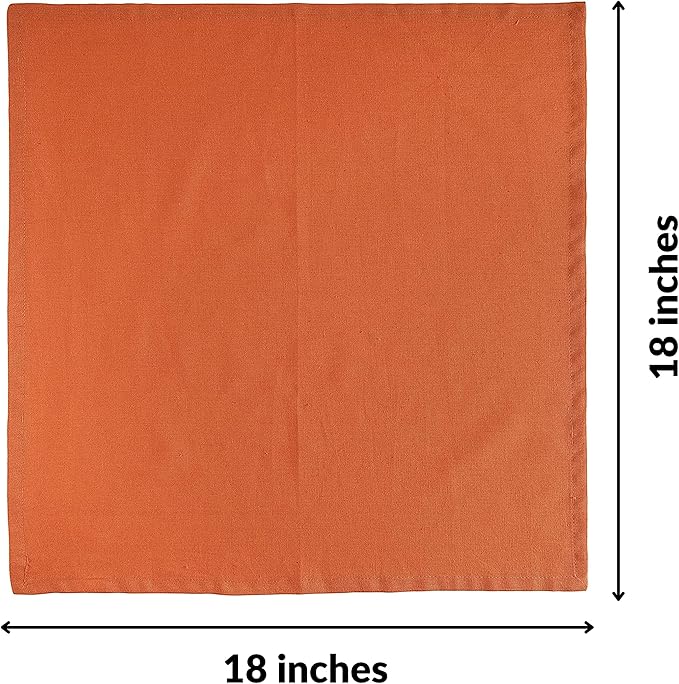 FINGERCRAFT Dinner Cloth Napkin Cotton Linen Blend 12 Pack Natural Premium Quality Mitred Corner for Every Day Use Pre Shrunk and Good Absorbency 18x18 in Easter Color Rust