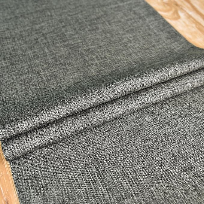 NEWISHER Farmhouse Rustic Table Runner Dark Grey Rectangular Table Runners Faux Linen Table Runner for Everyday Use Kitchen Dining Party Table 13x36 Inch