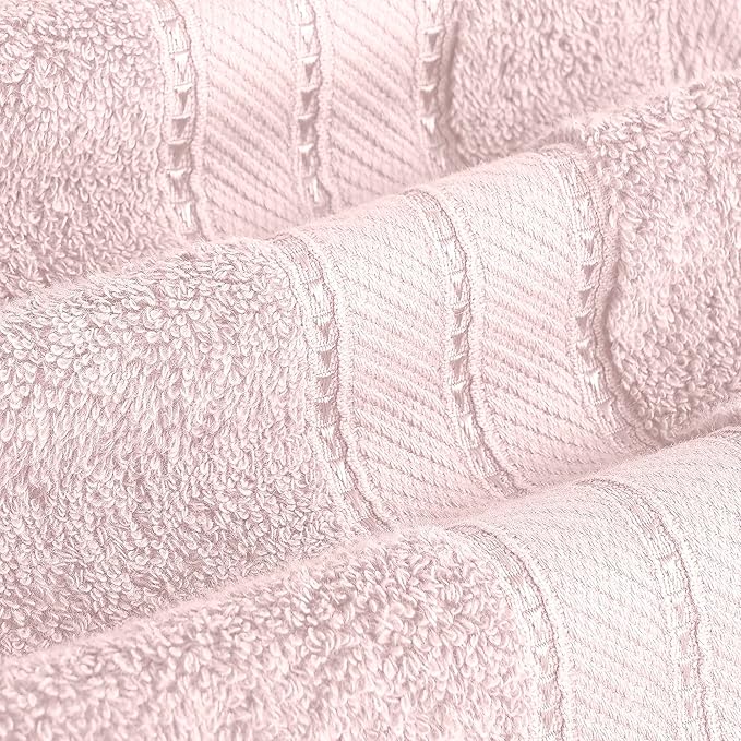 Modern Threads - Spun Loft 6-Piece 100% Combed Cotton Towel Set - Bath Towels, Hand Towels, & Washcloths - Super Absorbent & Quick Dry - 600 GSM - Soft & Plush, Blush