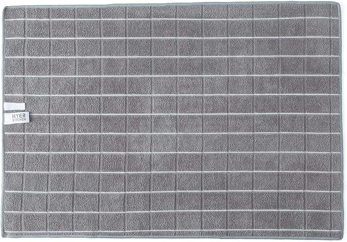 Microfiber Dish Towels - Soft, Super Absorbent and Lint Free Kitchen Towels - 8 Pack (Lattice Designed Gray Colors) - 26 x 18 Inch