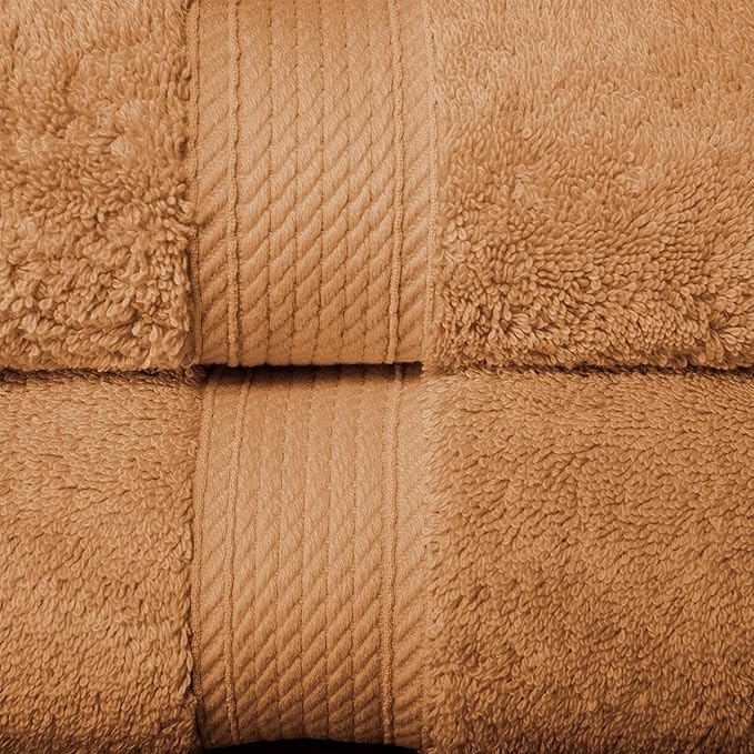 SUPERIOR Egyptian Cotton Pile 10 Piece Towel Set, Includes 2 Bath, 4 Hand, 4 Face Towels/Washcloths, Ultra Soft Luxury Towels, Thick Plush Essentials, Guest Bath, Spa, Hotel Bathroom, Rust