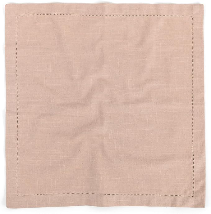 FINGERCRAFT Cloth Napkin Hemstitched 20x20 Inch Generous Picot Hem, Mitred Corner, Everyday Use Premium Quality High GSM and Good Absorbency Set of 12 Easter Color Pink