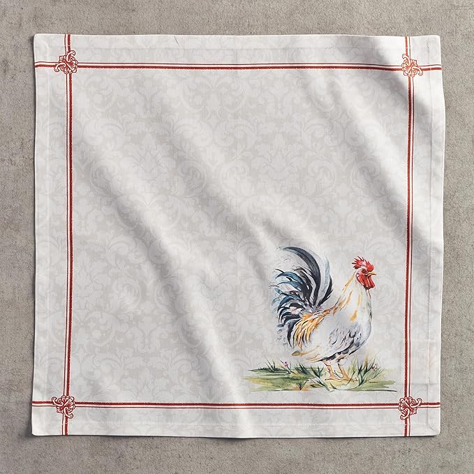 Maison d' Hermine Cloth Napkins Set of 4 100% Cotton Everyday Reusable Square Napkins Cloth Washable, Dinner, Party, Wedding, Restaurant, Spring/Summer (Campagne, 20" x 20")