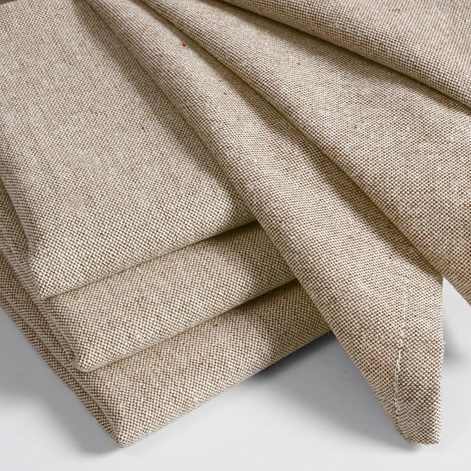 Native Fab Chambray Cloth Napkin Set of 4, 100% Cotton, Washable, Reusable Dinner Cloth Napkin 17x17 inches, Table Decor Napkins for Dinner, Events, Brown