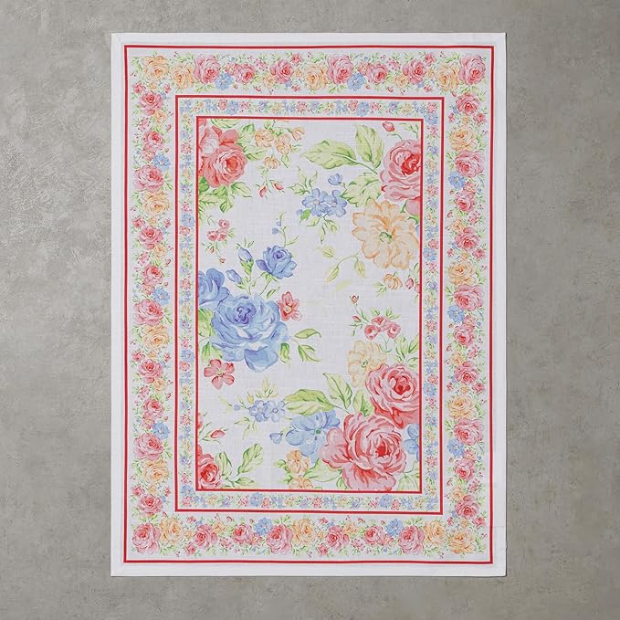 Maison d' Hermine Kitchen Towels Set of 3 100% Cotton 27.50" x 20" Reusable Cloth Tea Dish Towels Absorbent with Hanging Loop for Kitchen Gifts for Mothers Day Spring/Summer (Vintage Floral)
