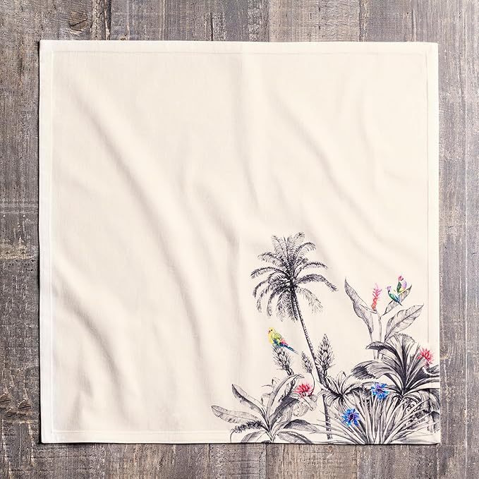 Maison d' Hermine Cloth Napkins Set of 4 100% Cotton for Thanksgiving Christmas Decorations Everyday Reusable Square Fall Napkins Cloth Washable Dinner Party (Amazonia, 20"x20")