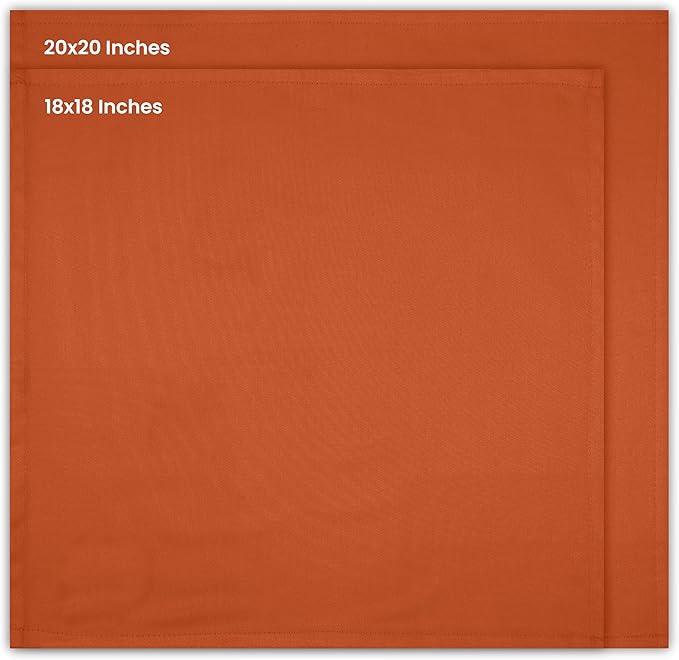 Utopia Kitchen Orange Cloth Napkins [12 Pack, 20x20 Inch] Absorbent Cotton Blend Washable and Reusable for Halloween, Thanksgiving, Dinner, Restaurant, Lunch, Wedding and Hotel
