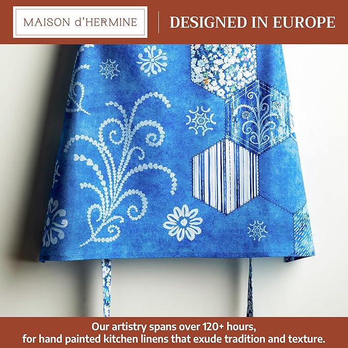 Maison d' Hermine 100% Cotton Apron for women with Pocket Kitchen Chef Apron for Men Cooking Mothers Day Gifts