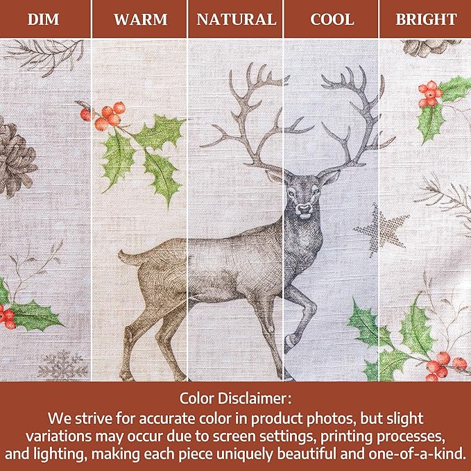 Maison d' Hermine Placemats Set of 4 100% Cotton Washable Cloth Place Mats, Reusable Table Mats for Thanksgiving Christmas Decorations Kitchen Dining Party Wedding (Christmas Dew, 13" x 19")