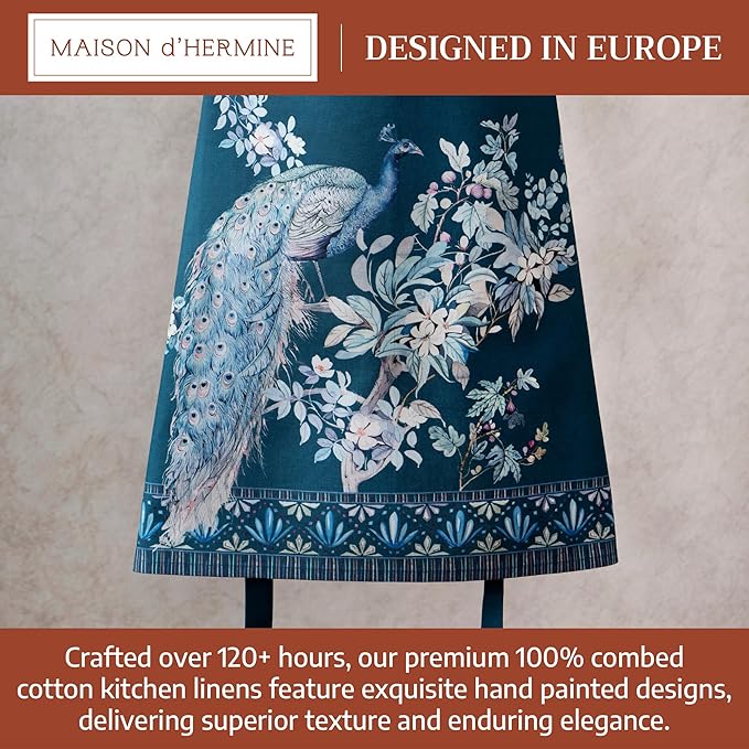 Maison d' Hermine 100% Cotton Apron for women with Pocket Kitchen Chef Apron for Men Cooking Mothers Day Gifts