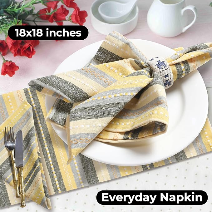 Homidate Cloth Dinner Napkins Set of 12 – Reusable Fabric Table Napkins, Machine Washable Cotton Napkins for Weddings, Parties, Events, Kitchen & Dining Table Decoration