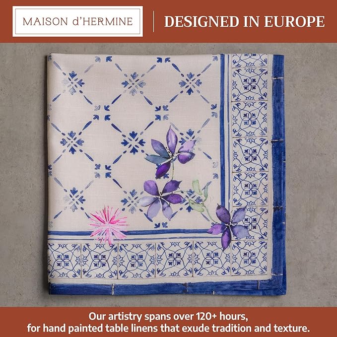 Maison d' Hermine Cloth Napkins Set of 4 100% Cotton Everyday Reusable Square Napkins Cloth Washable Dinner Party Wedding Restaurant Gifts for Mothers Day Spring/Summer (Faience, 20" x 20")