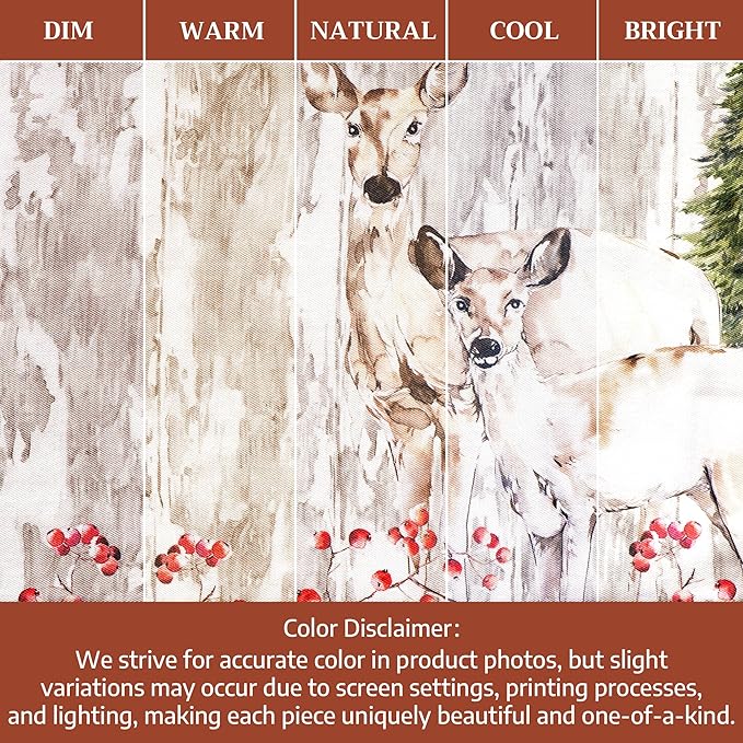 Maison d' Hermine Placemats Set of 4 100% Cotton Washable Cloth Place Mats, Reusable Table Mats for Thanksgiving Christmas Decorations Kitchen Dining Party Wedding (Mountain Life, 13" x 19")
