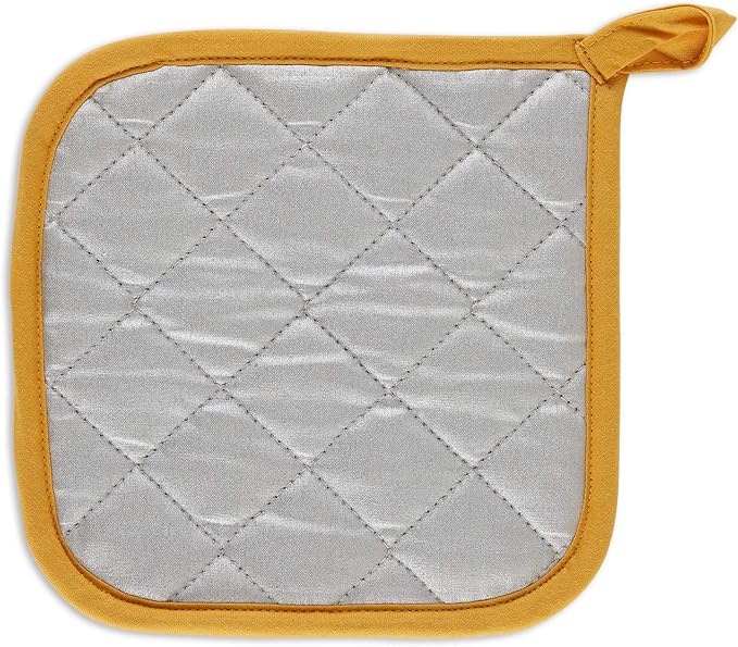 DII Basic Terry Collection Quilted 100% Cotton, Potholder, Honey Gold, 3 Piece