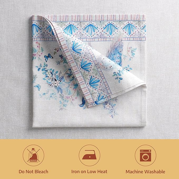 Maison d' Hermine Napkin 100% Combed Cotton Premium Cloth Napkin Decorative Washable Napkins Set of 4 for Home, Kitchen, Dining, Cocktail Parties & Camping - Peacock Utopia (20”X20”)