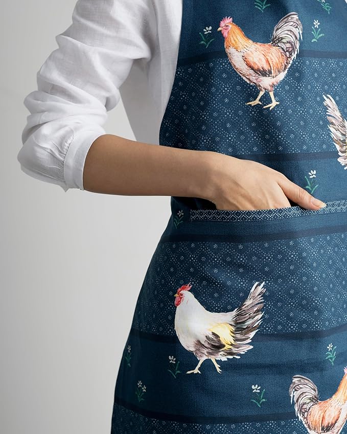 Maison d' Hermine 100% Cotton Apron for women with Pocket Kitchen Chef Apron for Men Cooking Mothers Day Gifts