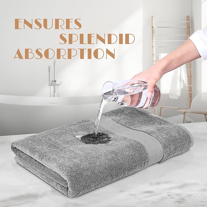 Luxury Soft Bath Sheet Towels Set - 650 GSM Cotton Luxury Bath Towels Extra Large 35x70 | Highly Absorbent and Quick Dry | Hotel Quality Extra Large Bath Towels Oversized, Light Gray, 2 Pack