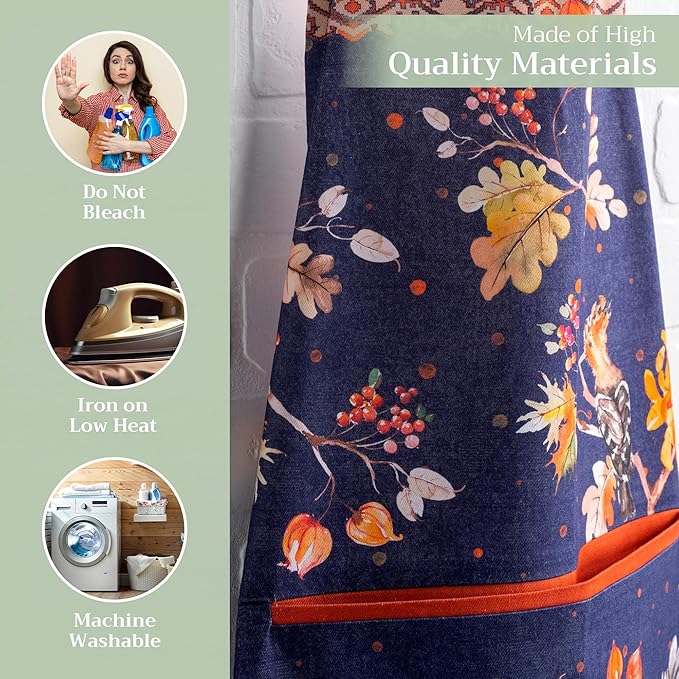 Maison d' Hermine 100% Cotton Apron for women with Pocket Kitchen Chef Apron for Men Cooking Mothers Day Gifts