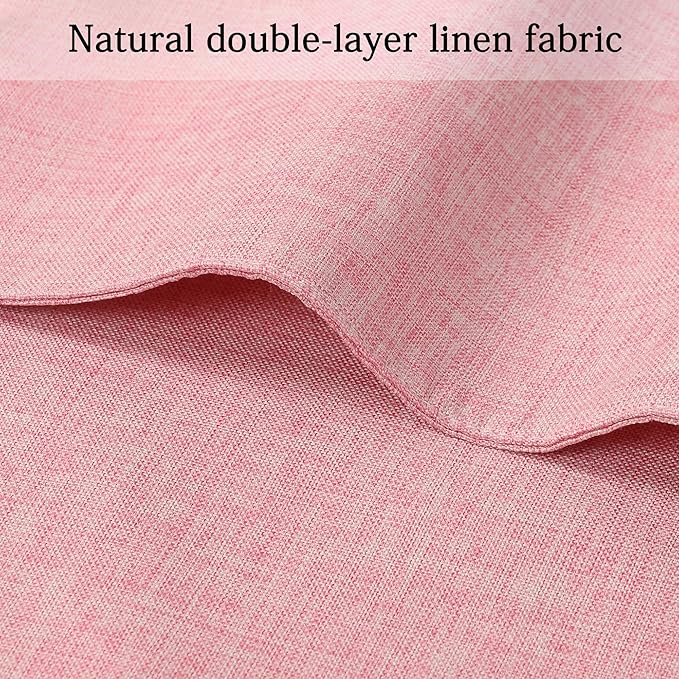 UnivoColors Set of 6 Faux Linen Placemats, Heat-Resistant & Easy-to-Clean,13"x19"for Dining Table, Kitchen, Holiday Meals (Pink)