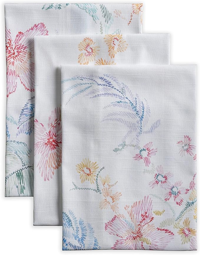 Maison d' Hermine Kitchen Towels Set of 3 100% Cotton 27.50" x 20" Reusable Cloth Tea Dish Towels Absorbent with Hanging Loop for Kitchen Gifts for Mothers Day Spring/Summer (Paradise Island)