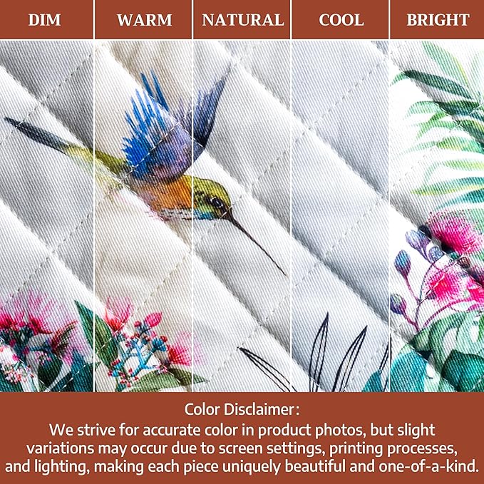 Maison d' Hermine 100% Cotton Oven Mitt & Pot Holder Set (7.5"x13" & 8"x8") Heat Resistant BBQ Cooking Gloves with Loop Baking Grilling Kitchen Gifts for Mothers Day Spring/Summer (Tropiques)