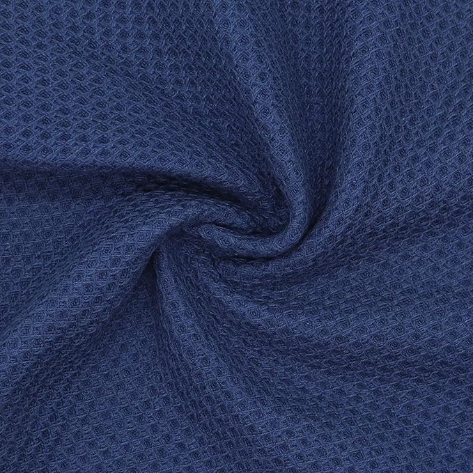 Mia's Dream Cotton Face Waffle Weave Tea Towels, Soft Absorbent Bath Guest Gym Towel Washcloths, 13"x28", 3 Pack (Navy Blue)