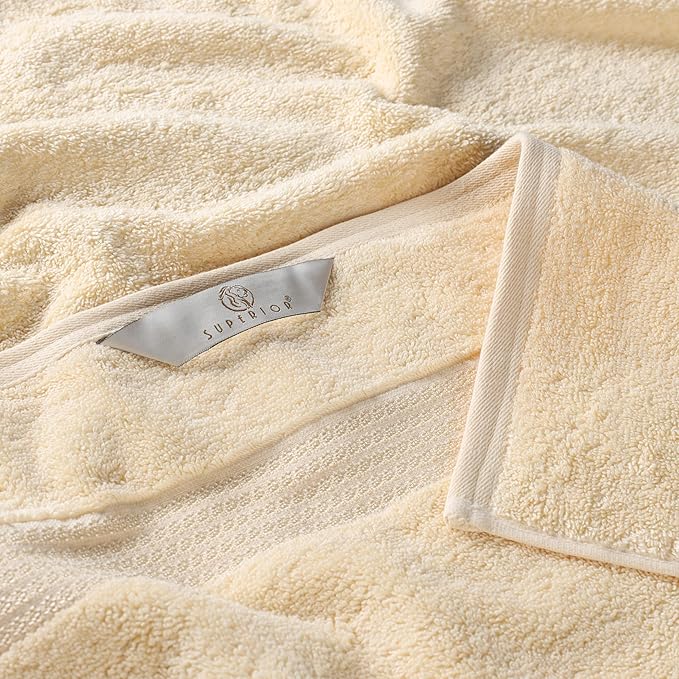 Superior Egyptian Cotton 3-Piece Towel Set, Basic Towels For Bathroom, Home Decor, Guest Bath, Shower, Apartment, Included 1 Face, 1 Hand, 1 Bath Towel, Washcloth, Quick Dry, Canary