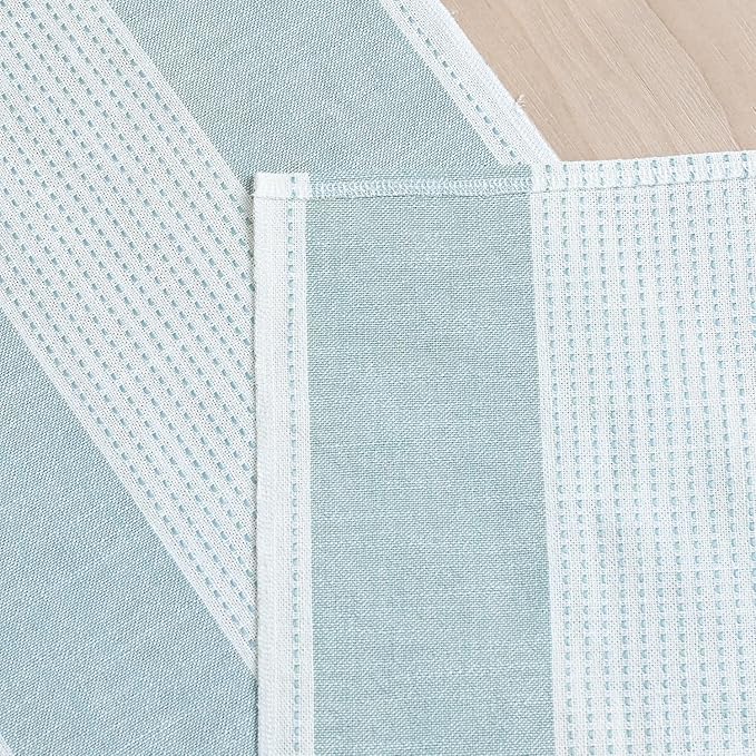 Artoid Mode Ice Blue Farmhouse Rustic Table Runner, Seasonal Macrame Fabric Kitchen Dining Holiday Wedding Table Decor for Home Party 13x72 Inch