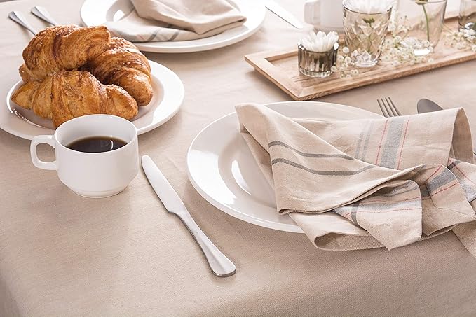 DII French Stripe Tabletop Collection Farmhouse Style Dining Table Linen Napkin Set, 20x20, Taupe/Gray, 6 Piece
