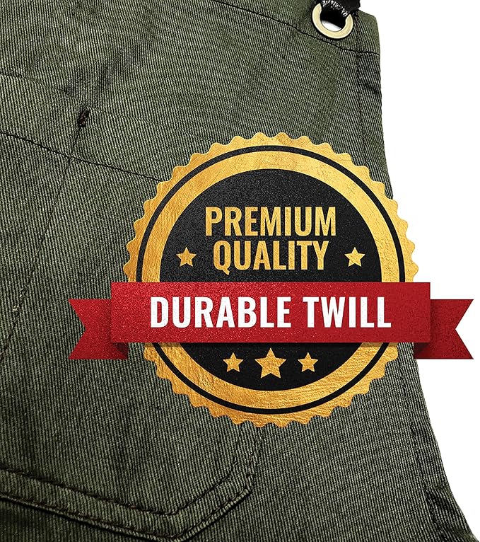 Under NY Sky Pottery Moss Green Apron – Full Coverage Cross-Back, Durable Twill, Leather Reinforcement and Overlapping Split-Leg, Adjustable for Men and Women – Pottery Artist, Mechanic, Tattoo Apron