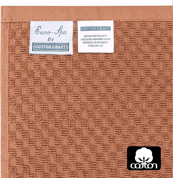 COTTON CRAFT Waffle Bath Sheets - Luxurious 2 Pack Euro Spa Waffle Weave Bath Sheet - Large 100% Ringspun Cotton Bath Towels - Absorbent Quick Dry Bathroom Towel Set - Oversized 35 x 70 inches - Mocha