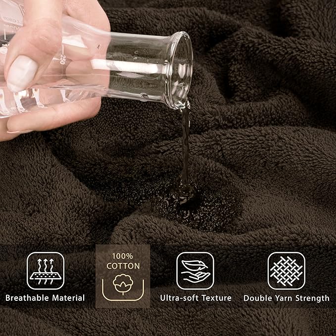 Cotton Paradise 100% Cotton 40x80 Oversized Bath Sheet, Extra Large Turkish Bath Towels for Bathroom, Brown Bathsheet