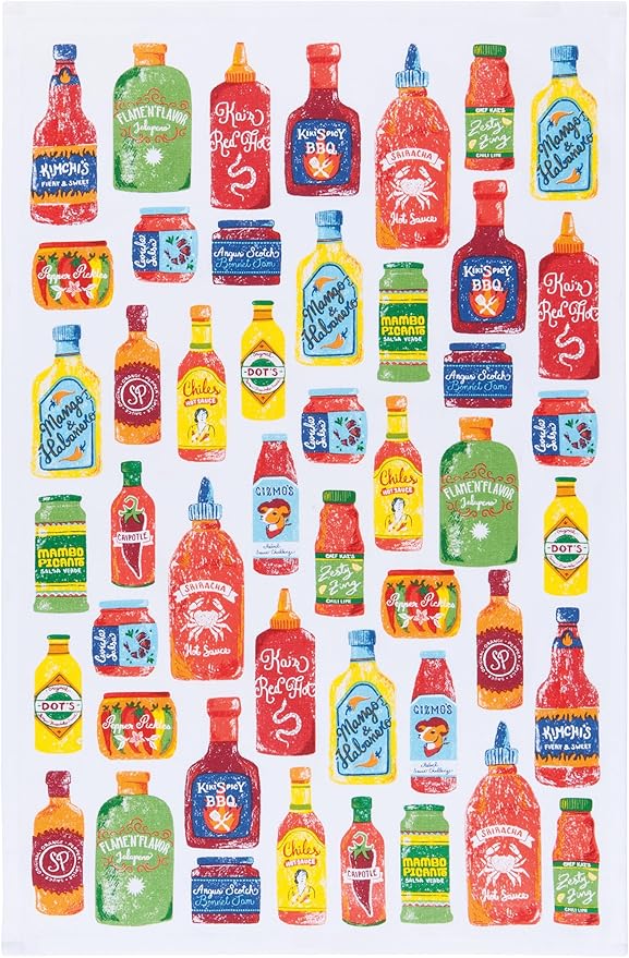 Now Designs by Danica 2-Piece Hot Sauce Print Cotton Dishtowels Set