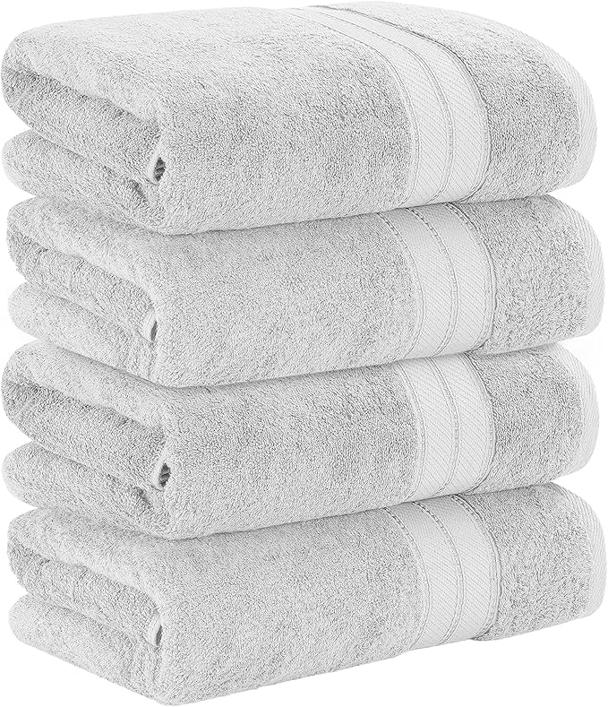 Modern Threads 4-Pack SpunLoft Bath Sheet White 35x71