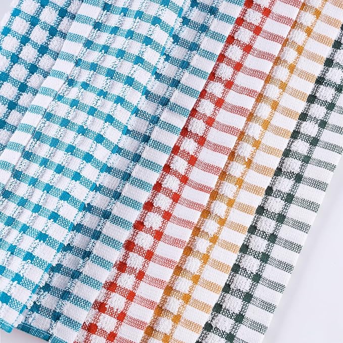 Oeleky Dish Towels for Kitchen, Cotton Kitchen Towels for Drying Dishes Pack of 8 (Multi B, 15X26 inches)