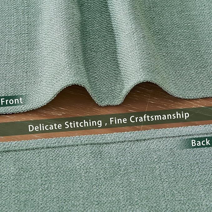 BALCONY & FALCON Placemats Set of 6 Faux Linen Cloth Place Mats Washable Waterproof Wrinkle Resistant Table Placemats for Dining Kitchen Farmhouse Indoor & Outdoor Use(Celadon Green, 13.8”x 17.7”