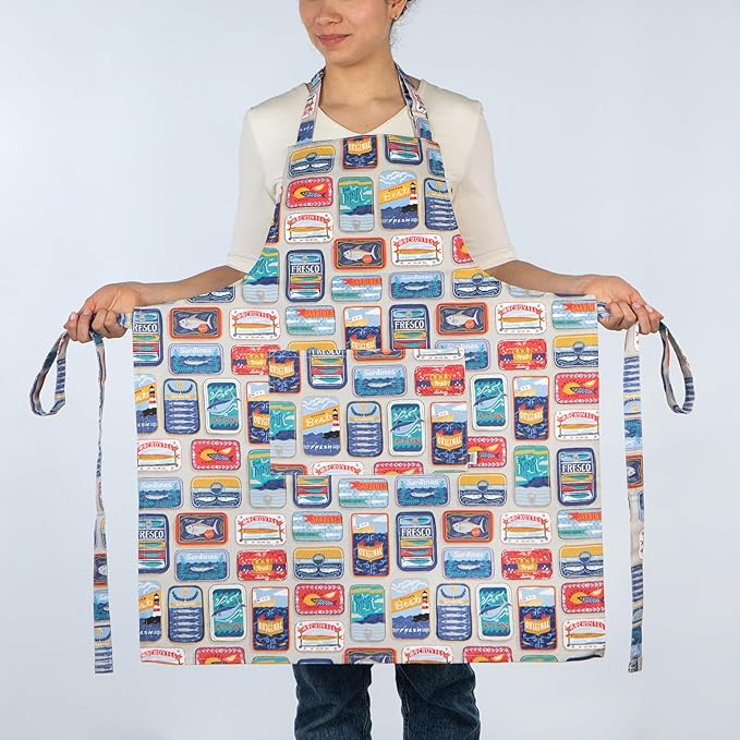 Now Designs by Danica Del Mar Chef Apron, Cotton, White, Unisex-Adults