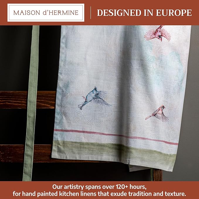 Maison d' Hermine 100% Cotton Apron for women with Pocket Kitchen Chef Apron for Men Cooking Mothers Day Gifts