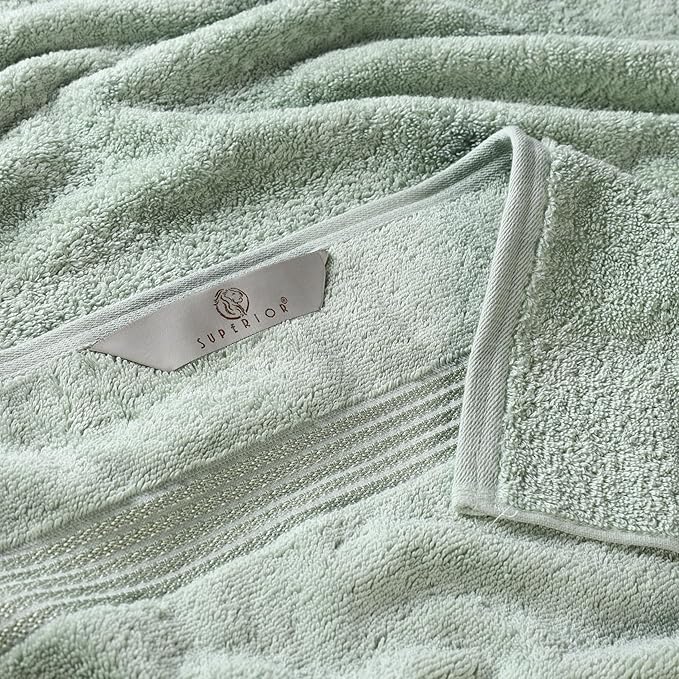 Superior Egyptian Cotton 6-Piece Towel Set, Bathroom Essentials, Towels For Bathroom, Apartment, Airbnb, Guest Bath, Face, Hand, Bath Towels, Washcloths, Absorbent, Fast Drying, Sage